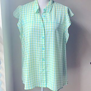 Charming Charlie, ruffle sleeve, button down top